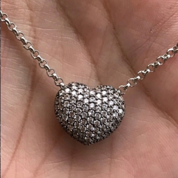 Valentine gift cz heart stainless steel necklace - Picture 2 of 8